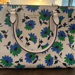 Kate Spade Blue and Green Floral Tote